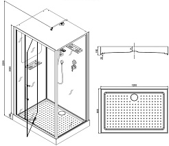 Esbano Душевая кабина EST-RASPA-128 120x80 профиль чёрный – фотография-3
